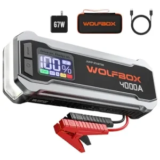 WOLFBOX 12V 4000A Jump Starter with 65W Quick Charger for $60