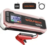 Wolfbox 4000A 12V Car Battery Jumper Starter with 65W Quick Charger for $59.99