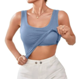 Women’s Ribbed Fitted Tank Top with Built-in Bra for $8.99