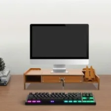 Wood Monitor Riser with Drawer for Desk – $23.67