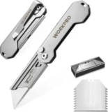 2-Pack WORKPRO EDC Folding Utility Knife with Belt Clip for $9.98