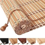Custom Roll Up Bamboo Blinds 10-in x 20-in for $8.68