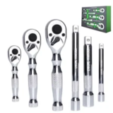 6-Piece XUNTUI 90-Tooth Stubby Ratchet Set for $20