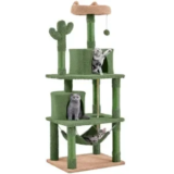 Yaheetech 62″ Cactus Cat Tree with Hammock and Ball Toy for $40