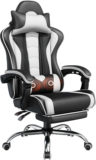 Yaheetech Gaming Chair with Footrest, Massage Feature, and Lumbar Pillow for $77.39