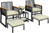 5-Piece Yaheetech Wicker Rattan Outdoor Conversation Set for $100