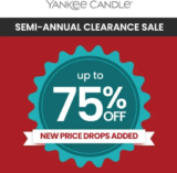 Yankee Candle Semi-Annual Clearance Sale – Up to 75% Off Select Items