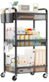 YASONIC 3-Tier Rolling Cart Now Only $17