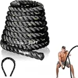 Yes4All 30ft Battle Rope with Extra Protective Sleeve for $21.38