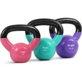 Yes4All Vinyl Coated Cast Iron Kettlebell Sets for $28.88