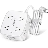 Yishu 6ft Surge Protector Power Strip with 8 Outlets & 4 USB Ports – $8.98
