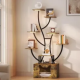 YITAHOME 8-Tier Tall Bookshelf with LED Light – $40 (Save $16)