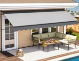 YITAHOME 157″ x 47″ Manual Retractable Awning (Dark Grey) – $90