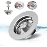 Yonisun 3-in-1 3.5″ Pop-up Kitchen Sink Strainer for $7.99
