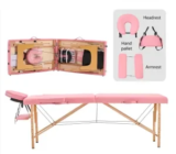 YOUNIKE 84″ Folding Massage Table with Headrest and Armrests for $29