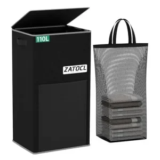 110L Zatocl Laundry Hamper with Lid and Washing Bag for $15