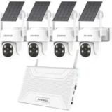 Zhxinsd PTZ 10Ch Ultra 4MP Wireless Outdoor Solar Security Camera Set for $146.99