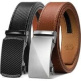 Zitahli Men’s Leather Ratchet Belt 2-Pack for $13.22