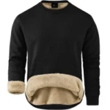 Zity Men’s Flee Sherpa Lined Crewneck Pullover Sweatshirt for $19.45