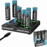 Ziyokthy 1.5V USB Rechargeable AA Batteries with Charger (8-Pack) for $14.99
