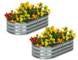 Zizin 2-Pack 4′ x 2′ x 1′ Galvanized Raised Garden Bed Planter Boxes for $27