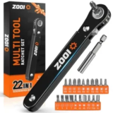 ZOOI 22-in-1 90 Degree Low Profile Ratchet Pocket Screwdriver Set for $5.99