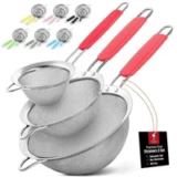 Zulay Kitchen Premium Stainless Steel Fine Mesh Strainer Set for $11.99